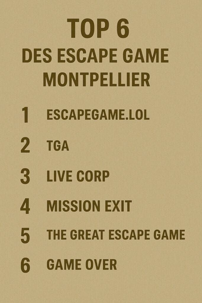 TOP 5 des Escape Game Montpellier